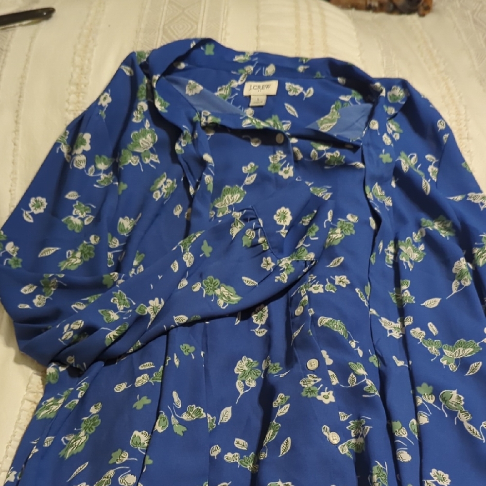 JCrew bow Detail Blue Blouse